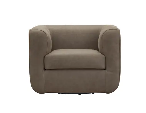 Sessel Stormy - drehbar, Leder, Taupe