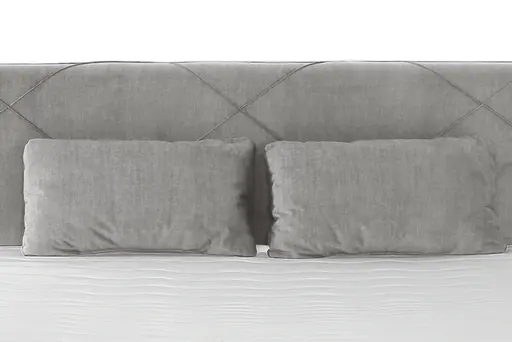 Boxspringbett JESSI- Liegefläche ca. 140x200 cm, Stoff, Hellgrau