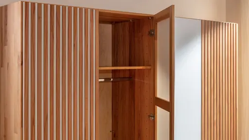 Drehtürenschrank Tigris - B. ca. 240 cm, Kernbuche massiv, geölt