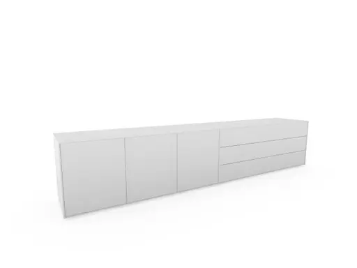 Lowboard Casello - BHT ca. 270x56x47 cm, Lack Matt, Weiß