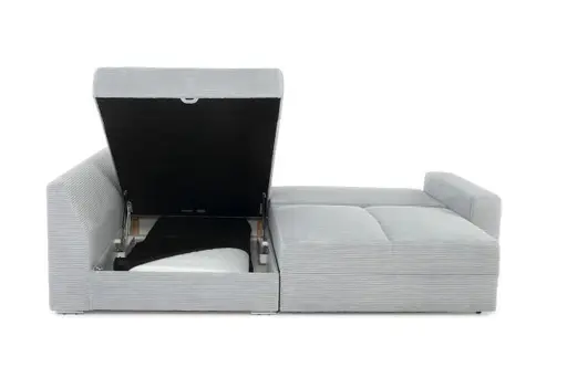 Ecksofa JANIS - 2,5-Sitzer, Ecke rechts inkl. Schlaffunktion , Stoff, Hellgrau