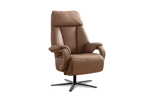 Sessel - Größe L, Relaxfunktion, Leder, Braun