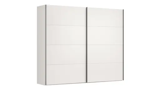 Schwebetürenschrank Viana - B ca. 271 cm, Lack, Weiß