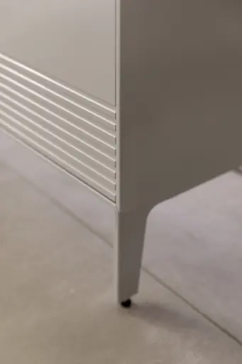 Wohnwand Colore - mit Beleuchtung, Lack, Kaschmir, Sandbeere