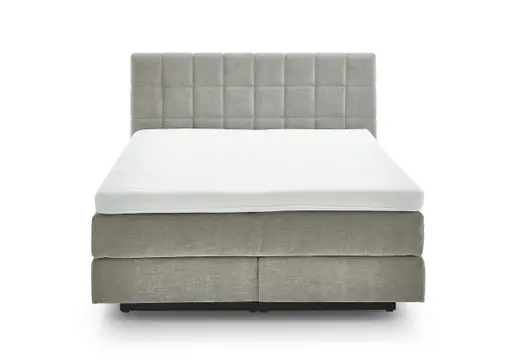 Boxspringbett - Liegefläche ca. 180x200 cm, Stoff, Grau