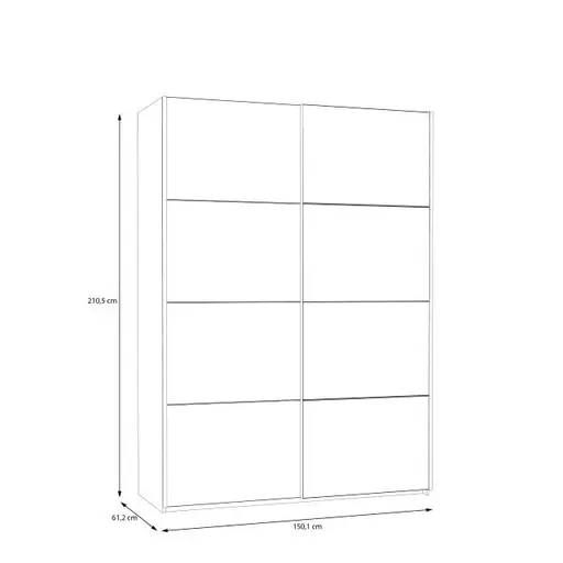 Schwebetürenschrank FREDDY 2- B ca. 150 cm, Weiß, Spiegel