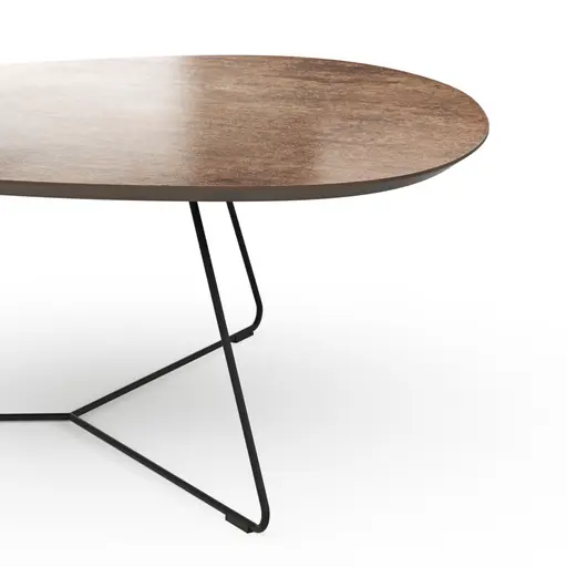 Couchtisch Fano - LBH ca. 96x86x38 cm, HPL Laminat, Bronze