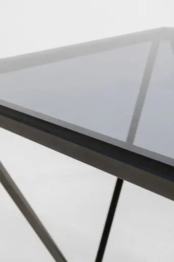 Beistelltisch - BHT ca. 50x55x50 cm, Stahl, Schwarz, Glas, Klar