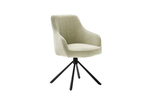 Armlehnstuhl - drehbar, Stoff, Creme