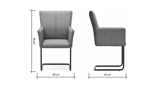 Armlehnstuhl 4110 - Wolle, Hellgrau