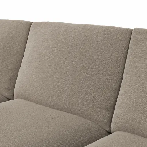 Ecksofa Stormy - Longchair links mit 2,5-Sitzer, Stoff, Graubeige