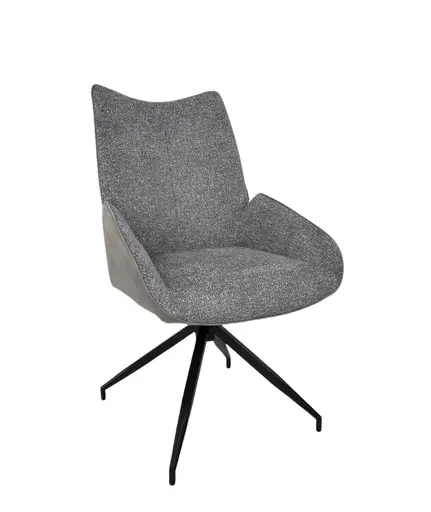 Stuhl MAUREEN - drehbar, Stoff, Grau