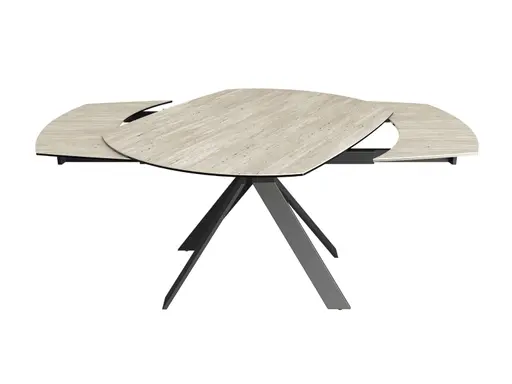 Esstisch - ausziehbar, LB ca. 130 (190)x100 cm, Keramik, Travertin 