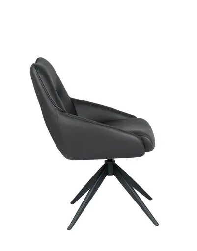 Stuhl MANON - drehbar, Stoff, Schwarz