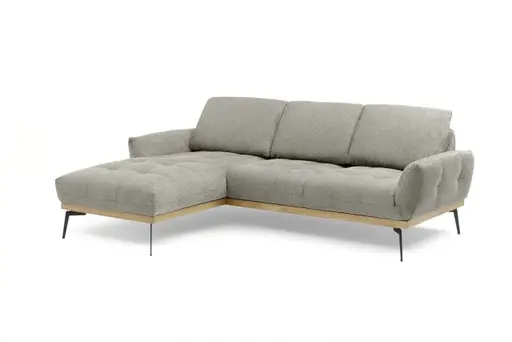Ecksofa EDDIE - Ecke links, 2-Sitzer inkl. Rückenverstellungen, Stoff, Taupe