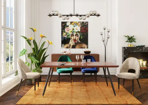 Hängeleuchte - BH ca. 155x138, Stahl, Schwarz, Glas