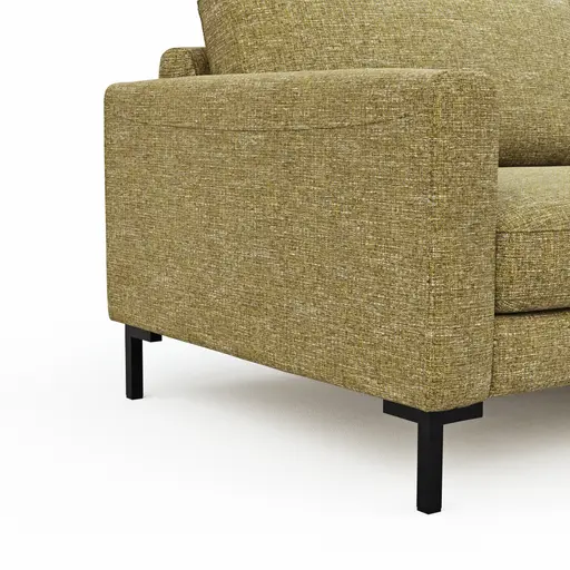 Ecksofa Oviedo - 1,5-Sitzer mit Ecke rechts, Stoff, Senfgelb