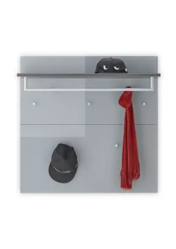 Garderobenpaneel GILLIAN - B/H/T ca. 97x96x30 cm, Graphit