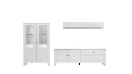 Wohnwand Stafford - Lack, Kreide