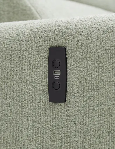 Ecksofa JYTTE - Sofa 2-sitzig mit Longchair rechts, Stoff, Lindgrün