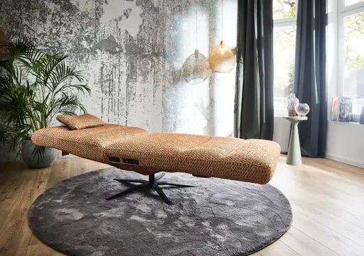 Liege - Relaxfunktion motorisch mit Akku, Stoff, Orange