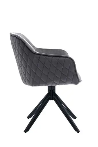 Armlehnstuhl - drehbar, Samt, Grau