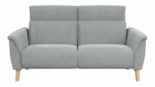 Sofa Nevin - 2,5-Sitzer inkl. Kopfpolsterverstellung, Stoff, Silbergrau