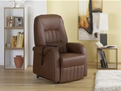 Fernsehsessel EM Kassel - Relaxfunktion (1-motorisch) mit Aufstehhilfe motorisch, Leder, Braun