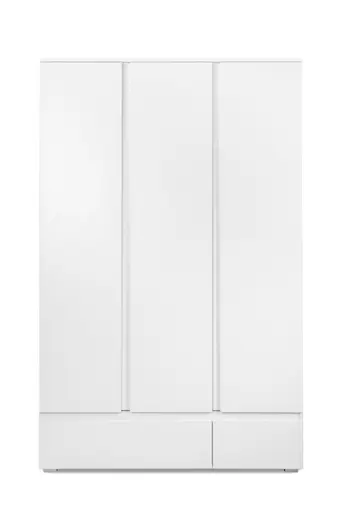 Kleiderschrank- 3-türig, Weiß, Matt