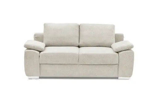 Schlafsofa EMIEL - 2-Sitzer inkl. Schlaffunktion und Bettkasten, Stoff, Beige