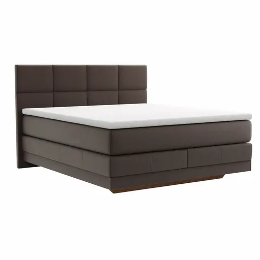 Boxspringbett Alpin Luxe - Liegefläche ca. 180x200 cm, Stoff, Dunkelbraun