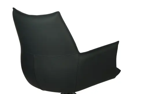 Armlehnstuhl MELE - drehbar, Leder, Schwarz