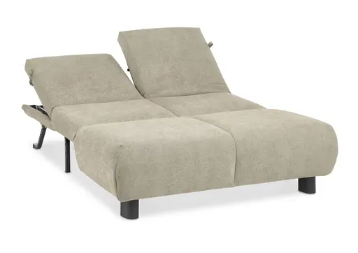  Faltsofa EBBY - 2-Sitzer ohne Armlehne, 140 cm inkl. Schlaffunktion/Relaxfunktion, Stoff, Taupe
