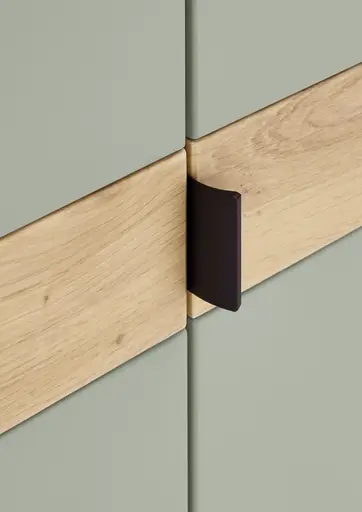 Garderobenschrank - B ca. 75 cm, Schilfgrün, Artisan Eiche Nachbildung