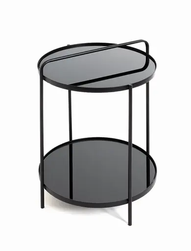 Beistelltisch- LB ca. 38x38 cm, Metall, Schwarz, Lackiert