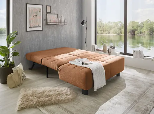 Faltsofa Easy - 2-Sitzer ohne Armlehne, ca. 140 cm inkl. Schlaffunktion, Stoff, Rot