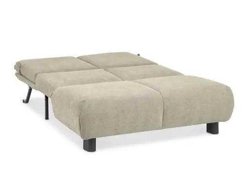 Faltsofa EBBY - 2-Sitzer ohne Armlehne, 140 cm inkl. Schlaffunktion/Relaxfunktion, Stoff, Taupe