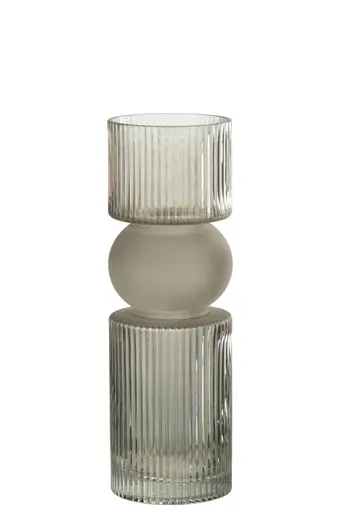 Deko-Vase - DH ca. 10x30 cm, Kristallgrau