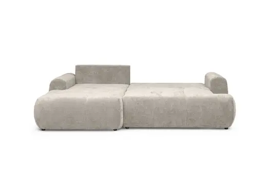 Ecksofa - Longchair links mit 2-Sitzer, Stoff, Beige