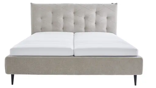 Polsterbett Delia - Liegefläche ca. 180x200 cm, Stoff, Beige