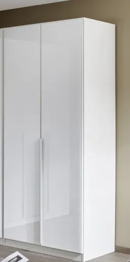 Drehtürenschrank ROMAN SPIN- B ca. 90 cm, Weiß, Glas, Weiß