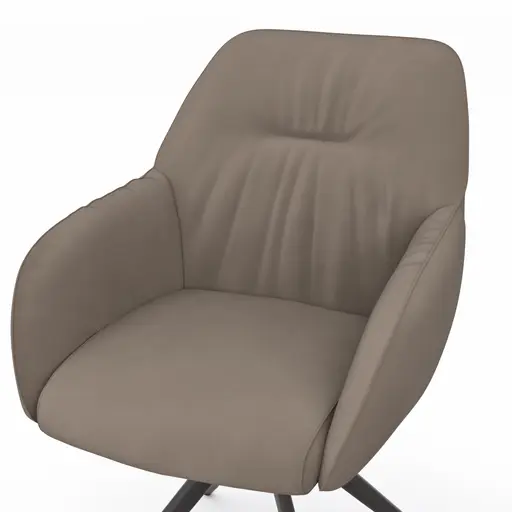 Armlehnstuhl Noli - drehbar, Leder, Cream