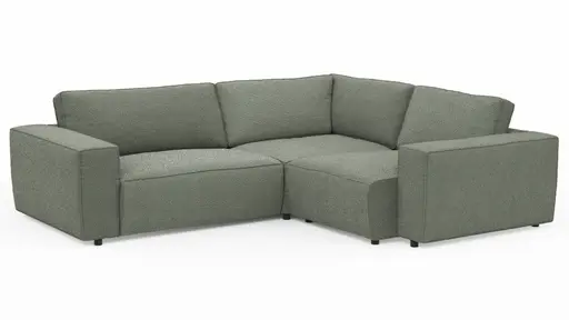 Ecksofa Lilaia - 2-Sitzer links, Ecke, 1,5-Sitzer Tief, Stoff, Olivgrün