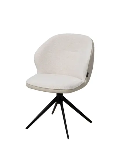 Stuhl MERRITH - drehbar, Stoff, Creme
