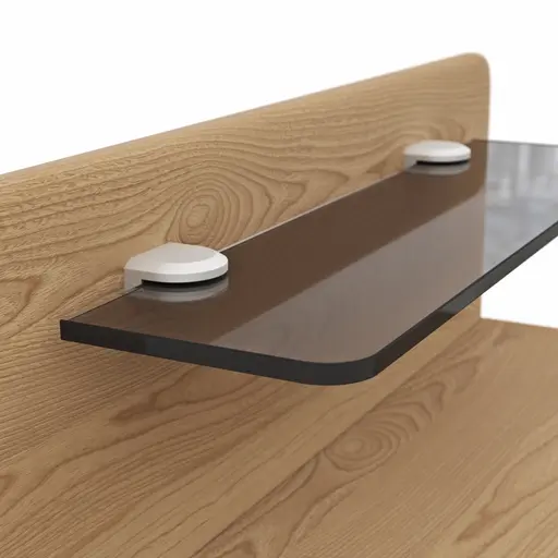 Nachttisch Lenoso - Eiche Nachbildung, Glas Champagner