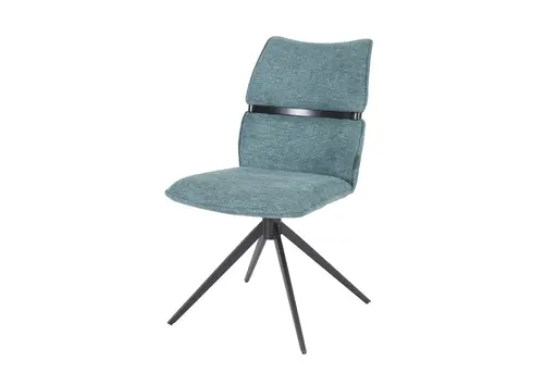 Stuhl MARJA - drehbar, Stoff, Türkis