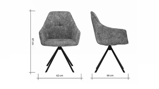 Armlehnstuhl Pinto - drehbar, Stoff, Orange
