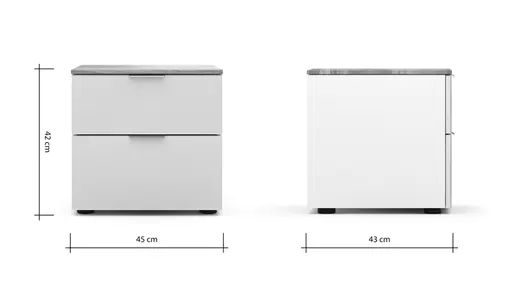 Nachttisch Colorado Beimöbel - BHL ca. 45x42x43 cm, Rosé