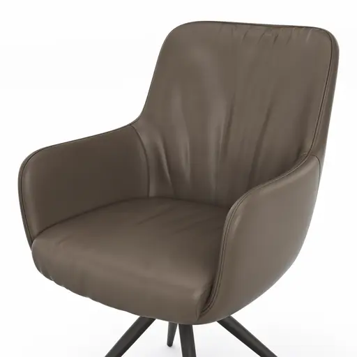 Armlehnstuhl Mis Legere - Leder, Schoko, Gestell, Anthrazit