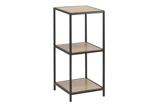 Regal - Wildeiche Nachbildung, Metall schwarz